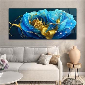 Yatay Saatli Yandan Sanat Temalı Cam Tablo 275