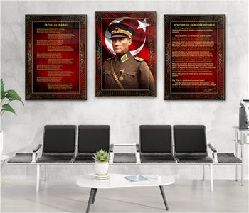  3lü Set VatanTemalı Cam Tablo 13