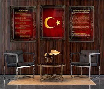  3lü Set VatanTemalı Cam Tablo 14