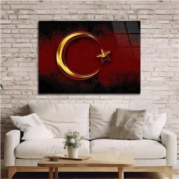 Yatay Vatan Temalı Cam Tablo 158