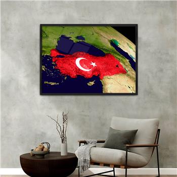 Aluminum-Framed National-Themed Tempered Glass Wall Art 075