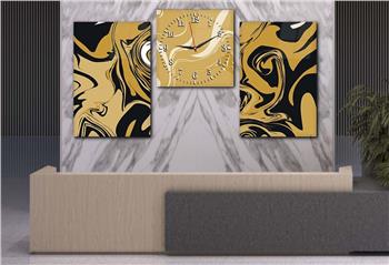 Kunst Thematisches 2-teiliges bedrucktes Glas und Uhrenset