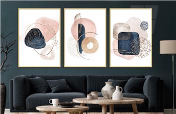 Alüminyum Çerçeveli Sanat Temalı 3lü Set CAM Tablo 0082