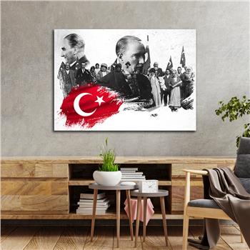 Yatay VatanTemalı Cam Tablo 124