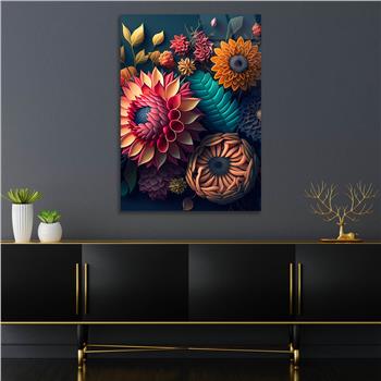 Dikey Sanat Temalı Cam Tablo 438