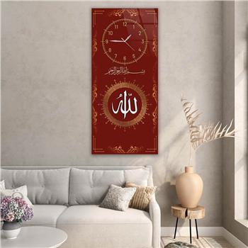 لوحة زجاجية أفقية ذات طابع ديني مع ساعة العمودية 038