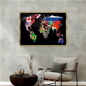 Aluminum-Framed National-Themed Tempered Glass Wall Art 019