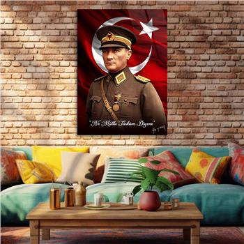 Dikey VatanTemalı Cam Tablo 150