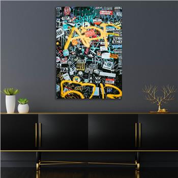 Dikey Sanat Temalı Cam Tablo 512