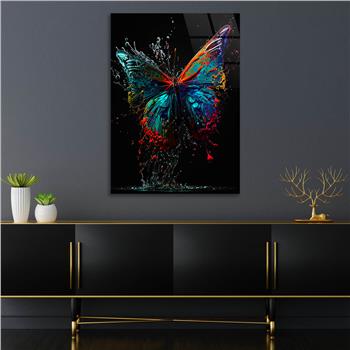 Dikey Sanat Temalı Cam Tablo 348