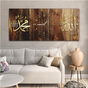 Tableau en verre à thème religieux avec horloge centrale horizontale  063