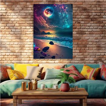 Dikey Sanat Temalı Cam Tablo 569