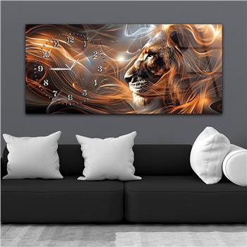 Yatay Saatli Yandan Sanat Temalı Cam Tablo 354