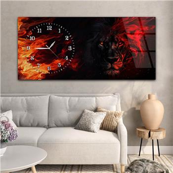 Yatay Saatli Yandan Sanat Temalı Cam Tablo 308