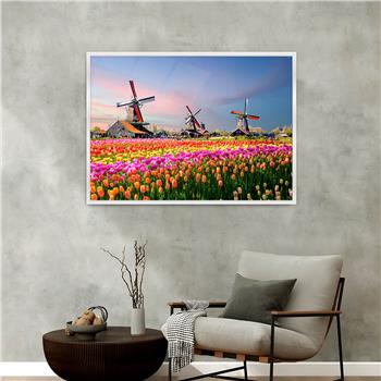 Aluminium Omlijste Natuur Thema Geharde Glasschilderij 076