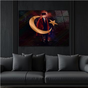 Yatay Vatan Temalı Cam Tablo 157