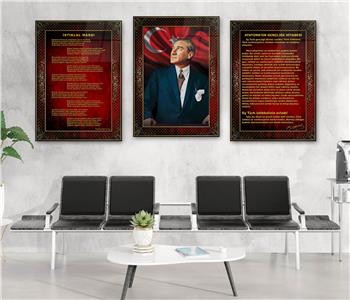  3lü Set VatanTemalı Cam Tablo 17