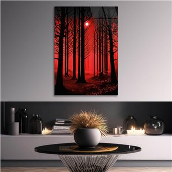 Dikey Doğa Temalı Cam Tablo 254