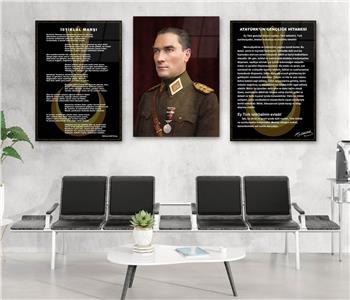  3lü Set VatanTemalı Cam Tablo 24