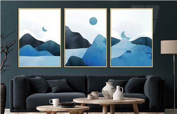 Alüminyum Çerçeveli Sanat Temalı 3lü Set CAM Tablo 0022