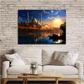 Yatay Dini Temalı Cam Tablo 168