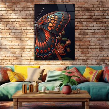 Dikey Sanat Temalı Cam Tablo 370