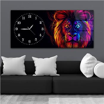 Yatay Saatli Yandan Sanat Temalı Cam Tablo 358