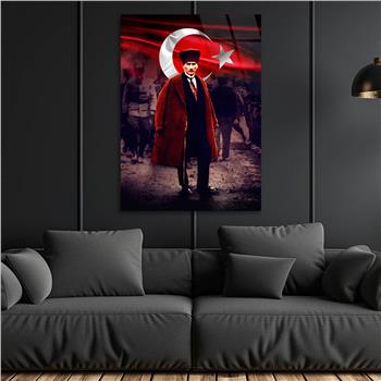 Dikey VatanTemalı Cam Tablo 194