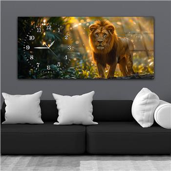 Yatay Saatli Yandan Sanat Temalı Cam Tablo 363