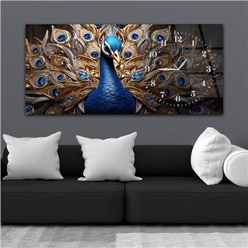 Yatay Saatli Yandan Sanat Temalı Cam Tablo 383