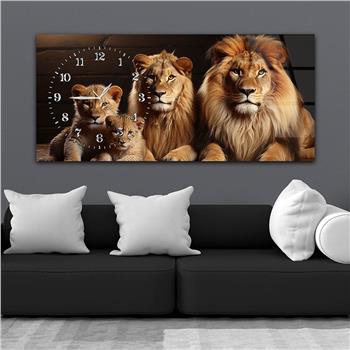 Yatay Saatli Yandan Sanat Temalı Cam Tablo 317