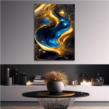 Dikey Sanat Temalı Cam Tablo 565