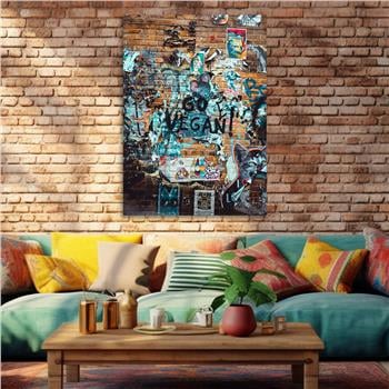 Dikey Sanat Temalı Cam Tablo 550