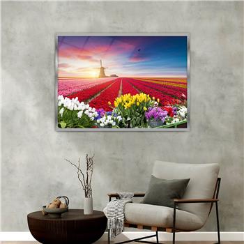 Aluminium Omlijste Natuur Thema Geharde Glasschilderij 136