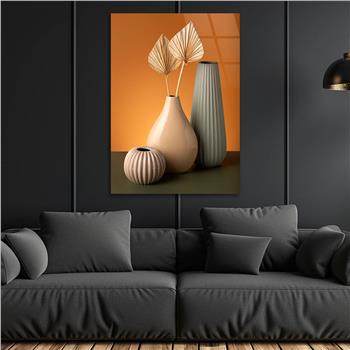 Dikey Sanat Temalı Cam Tablo 342