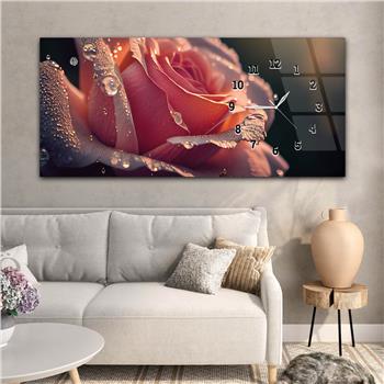 Horizontaal, Aan De Zijkant Voorzien Van Een Klok, Kunst en Natuur Thema Gehard Glasschilderij 197