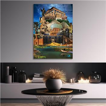 Kunst Thema auf bedrucktem Glas