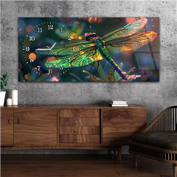 Yatay Saatli Yandan Sanat Temalı Cam Tablo 293