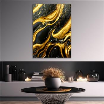 Dikey Sanat Temalı Cam Tablo 339