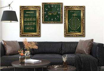 Ensemble de Tableaux et d’horloge 2 pièce sur le thème religieux