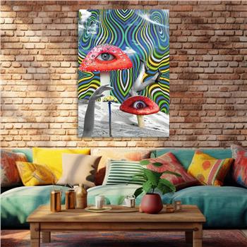 Dikey Sanat Temalı Cam Tablo 330