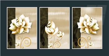 Alüminyum Çerçeveli Sanat Temalı 3lü Set MDF Tablo 0041