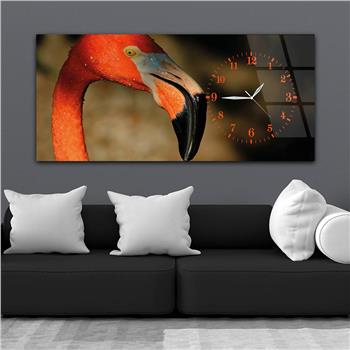 Horizontal bedrucktes Glas mit Kunst und Naturthema und einer Uhr an der Seite 039