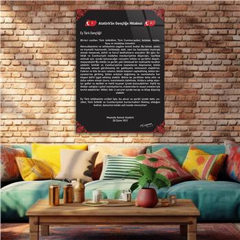 GENÇLİĞE HİTABE YAZILI CAM TABLO