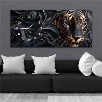 Yatay Saatli Yandan Sanat Temalı Cam Tablo 289