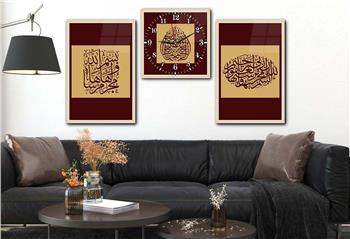 Ensemble de Tableaux et d’horloge 2 pièce sur le thème religieux