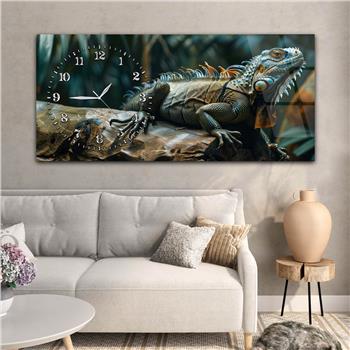 Yatay Saatli Yandan Sanat Temalı Cam Tablo 298