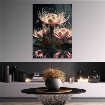 Dikey Sanat Temalı Cam Tablo 448