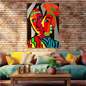 Dikey Sanat Temalı Cam Tablo 390