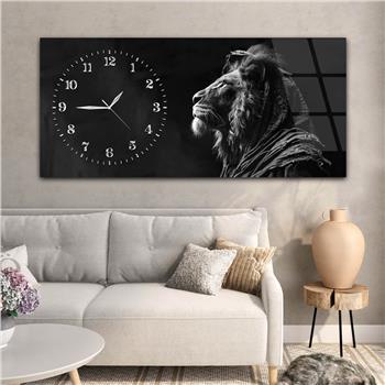 Yatay Saatli Yandan Sanat Temalı Cam Tablo 312